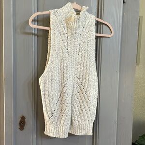 Sleeveless Knit Sweater in Cream